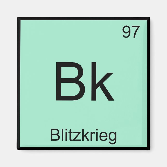 Bk - Blitzkrieg Chemistry Inslag Symbol WW2 Tee Magnet (Framsidan)