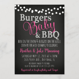 BK Burgers Baby Coed GirlG Baby Shower-inbjudan Inbjudningar
