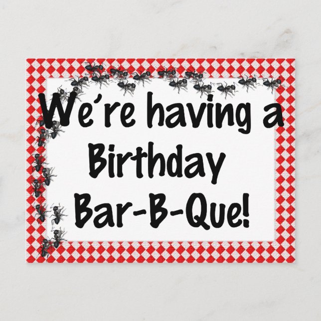 BK-inbjudan för sommarfödelsedag Inbjudan Vykort (Framsida)