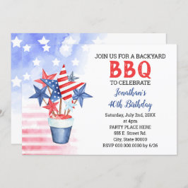 BK röd vit och blå födelsedagsfest Inbjudningar