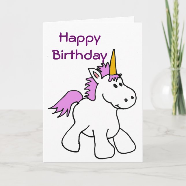 BK - Unicorn Birthday Card Kort (Framsida)