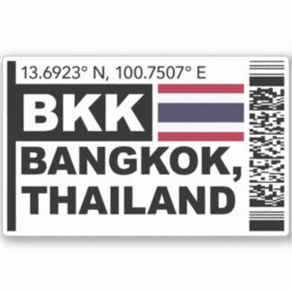 BKK Bangkok Ombordstigningskort - Thailand Resa Klistermärken