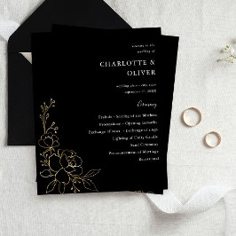 BL: Guld Lands Blommigt Ceremonisprogrammet Bröllo