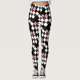 Bl&W för Valentines day i schackbrädet Leggings