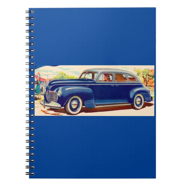 blå 1941 Plymouth Anteckningsbok (Framsidan)
