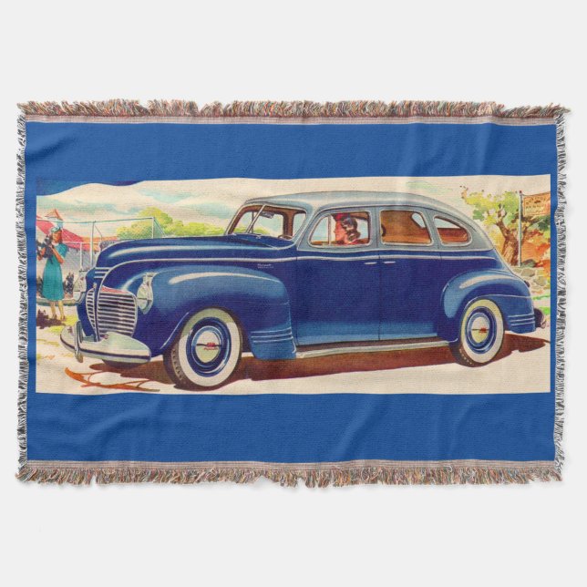blå 1941 Plymouth Filt (Framsidan)