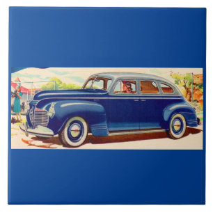 blå 1941 Plymouth Kakelplatta