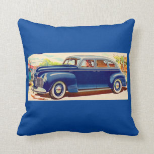 blå 1941 Plymouth Kudde