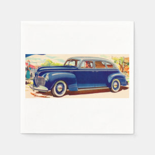 blå 1941 Plymouth Pappersservett