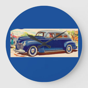 blå 1941 Plymouth Stor Klocka