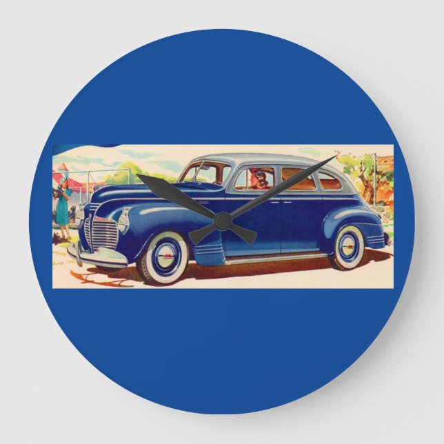blå 1941 Plymouth Stor Klocka (Framsida)