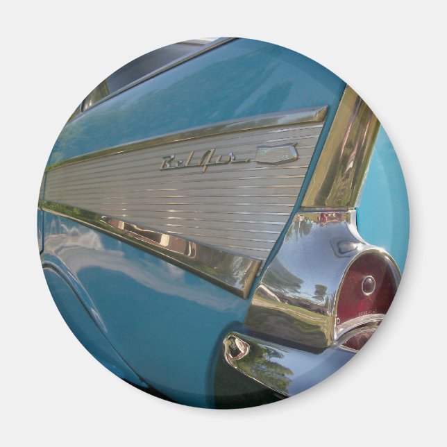 blå 1957 Chevy Magnet (Framsidan)