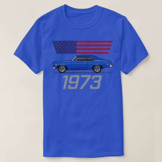 Blå 1973 t shirt (Design framsida)