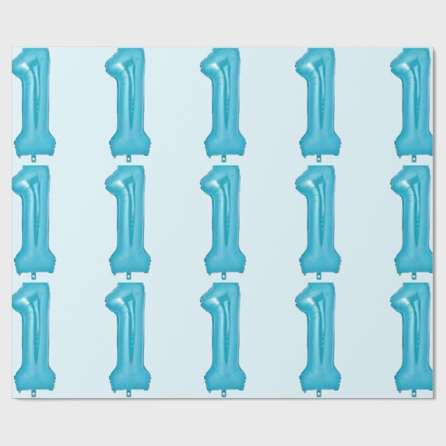 Blå 1-bubblor, Papper Presentpapper (Platt)