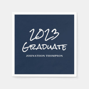 Blå 2023 Studenten Namn Pappersservett