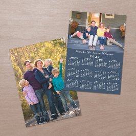 Blå 2026 Kalender 2 Anpassade Bilder Gott Nytt År Julkort