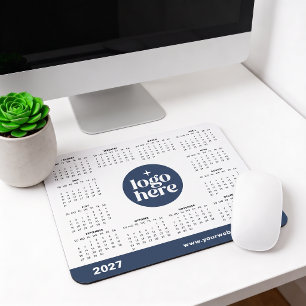 Blå 2027 Företag Logotyp Marknadsföringskalender Musmatta
