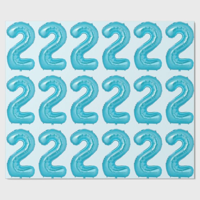 Blå 2-bubblor, Papper figursättning Presentpapper (Platt)