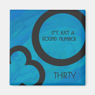 Blå 30-årsjubileum magnet