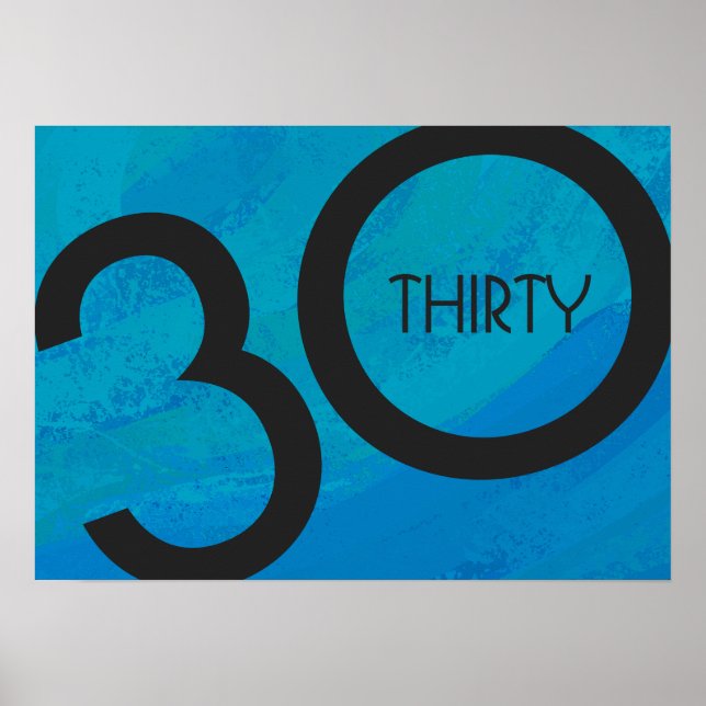 Blå 30-årsjubileum poster (Framsidan)