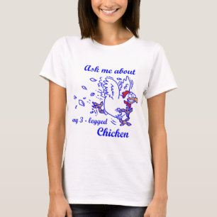 Blå 3-bitars kycklingskjorta för kvinnor t shirt