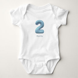 Blå 3D-siffra 2 - 2 månaders baby bodysuit T Shirt