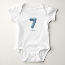 Blå 3D-siffra 7 - 7 månaders baby bodysuit T Shirt