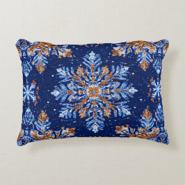 Blå 3d snöflingor Hemmets semesterdekoration Mysig Prydnadskudde