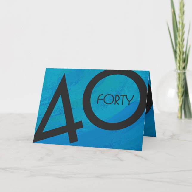Blå 40-årsjubileum kort (Framsida)