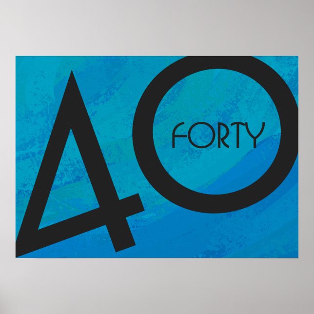 Blå 40-årsjubileum poster (Framsidan)