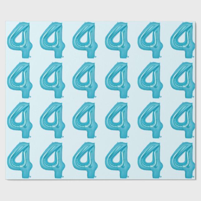 Blå 4-bubblor, Papper Presentpapper (Platt)