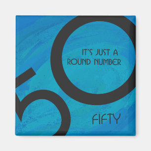 Blå 50-årsjubileum magnet