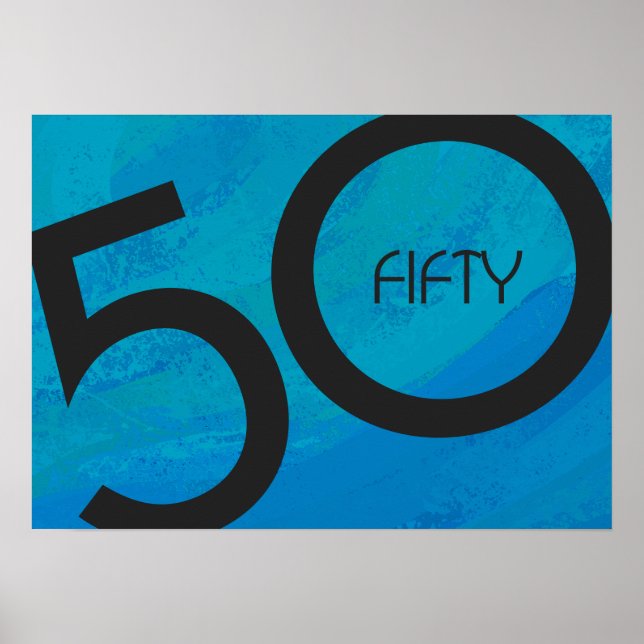 Blå 50-årsjubileum poster (Framsidan)