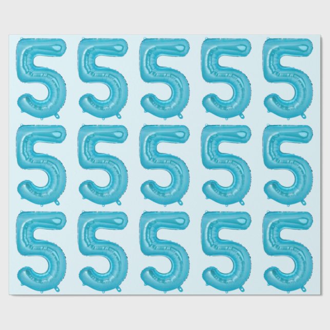 Blå 5 bubblor, Papper Presentpapper (Platt)