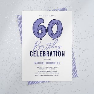 Blå 60-årsfest inbjudningar