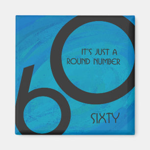 Blå 60-årsjubileum magnet