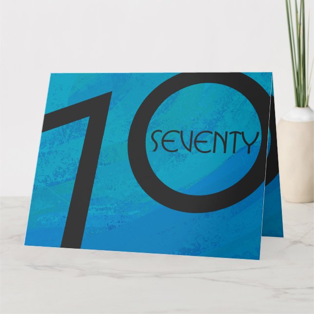 Blå 70-årsjubileum kort (Framsida)