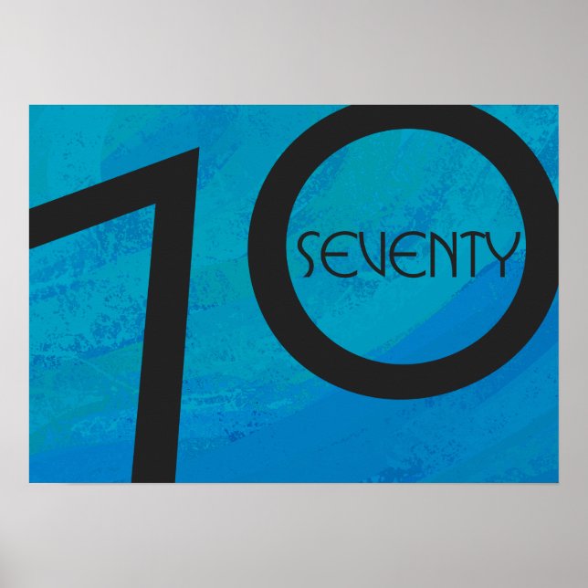 Blå 70-årsjubileum poster (Framsidan)