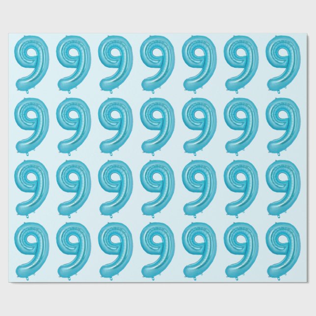 Blå 89-bitars omslagning Papper Presentpapper (Platt)