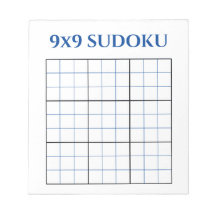 Blå 9x9 Blank Sudoku-rutnät