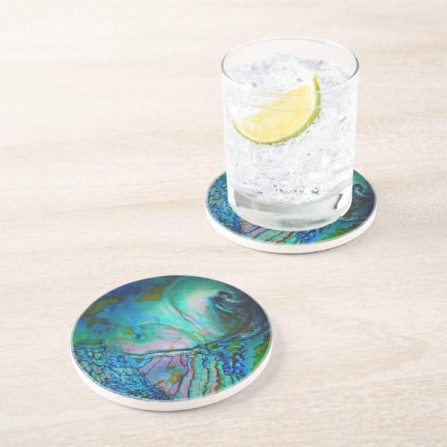 Blå Abalone Skal Underlägg (Sidan)