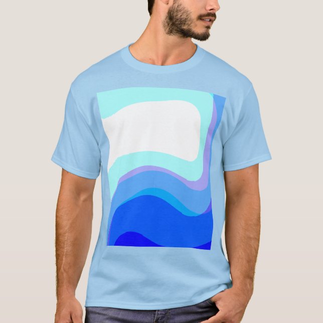 Blå Abstrakt 1112 T Shirt (Framsida)