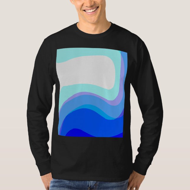 Blå Abstrakt 1112 T Shirt (Framsida)