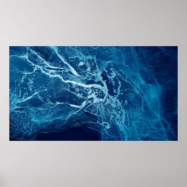 Blå Abstrakt. Blå och vita färg Blots. Rensa nu Poster (Framsidan)