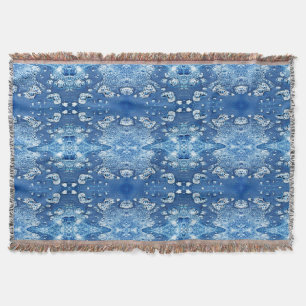 Blå Abstrakt Bubbles Vatten och Ice Throw Blanket Filt