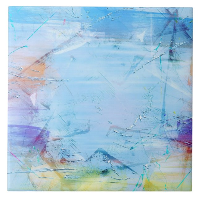 Blå abstrakt design kakelplatta (Framsidan)