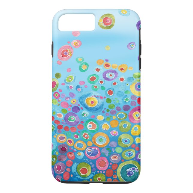 Blå abstrakt färgglad telefonfodral Case-Mate iPhone skal (Baksida)