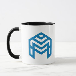 Blå Abstrakt Geometrisk M Mugg