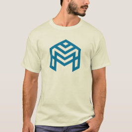 Blå Abstrakt Geometrisk M T Shirt