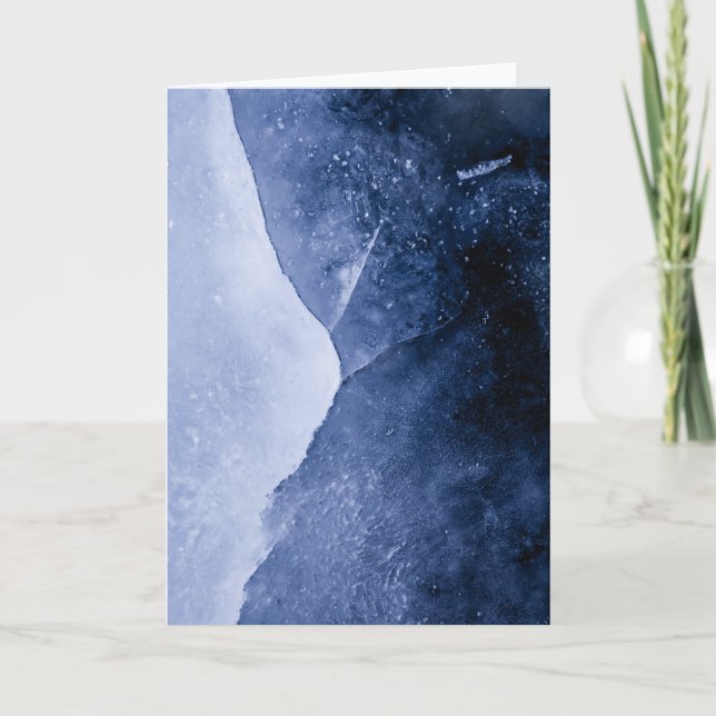 Blå Abstrakt Ice Art Photo Kort (Framsida)
